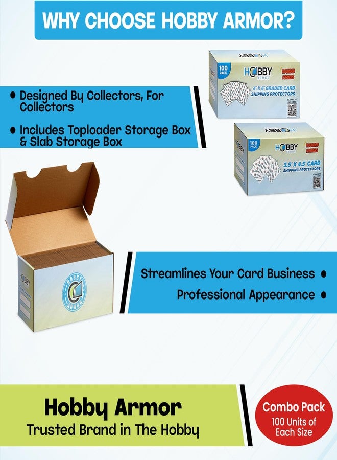 Hobby Armor Bundle, Trading Card Shipping Protectors, 100 Pack of Each Size, 3.5" x 4.5" and 4" x 6", Vibrant Multi-Color Card Protectors with Rounded Corners, Premium Cardboard Shipping Supplies - Image 5
