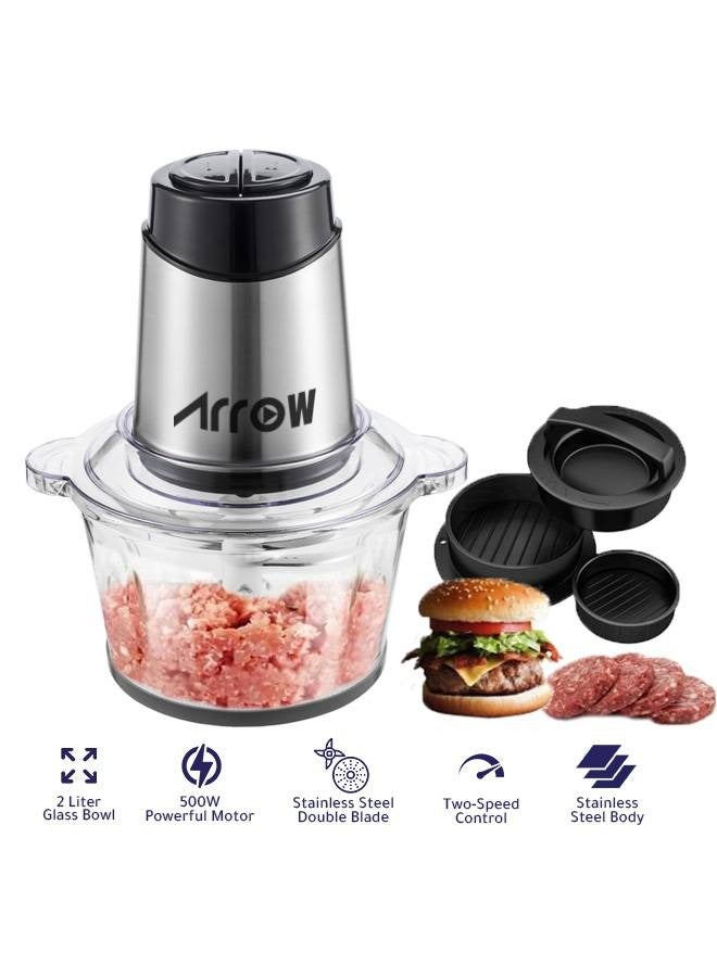 ارو قطاعة بوعاء زجاجي سعة 2 لتر مع شفرة مزدوجة من الفولاذ المقاوم للصدأ - RO-FPW02L1 - Image 1