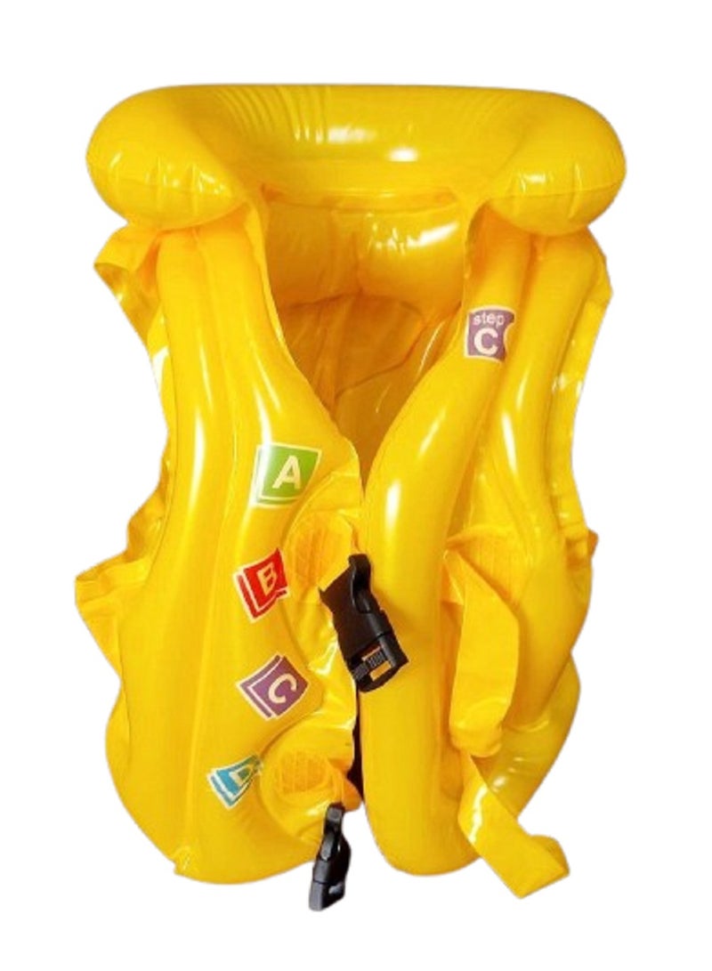 Generic fun Inflatable Swim Vest Floaties Swim Aid For children Yellow - Image 1