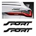 NYTKL 2 PCS Metal Car Sport Sticker 3D Raised Car Fender Badge Front Rear Tailgate Emblem with Sport Logo Strong Adhesive Letters Decals for Front Hood Grill Rear Trunk Black - Image 2