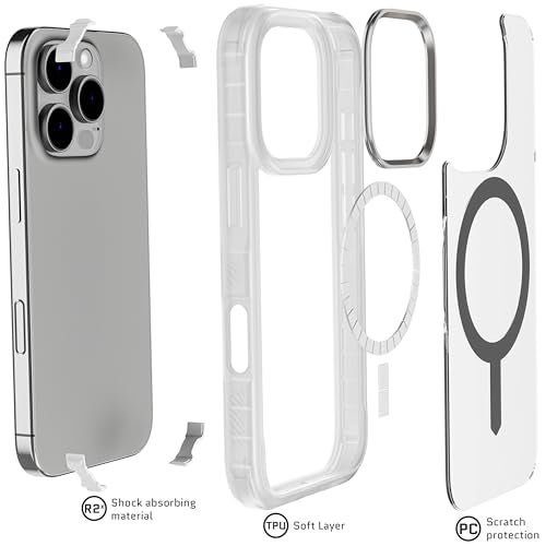 Ghostek Covert iPhone 16 Pro Clear Case - Compatible with MagSafe Accessories, Shockproof Silicone, Minimalist Phone Cover (6.3 Inch, Clear Matte) - Image 5