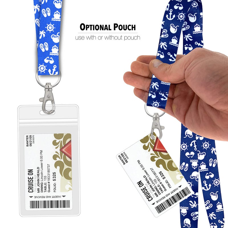 Cruise On Lanyard Essentials (2-Pack) for 2026 & 2027, ID Holder, Detachable Key Card Badge & Waterproof Ship Card Holder for Cruise Cards (Blue & Royal Blue) - Image 4