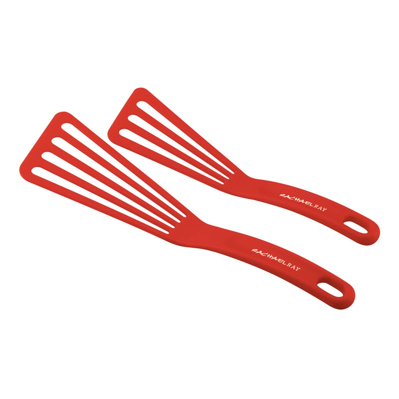 Rachael Ray KitchenTools and Gadgets Nylon Cooking Utensils / Spatula / Fish Turners - 2 Piece, Red - Image 1