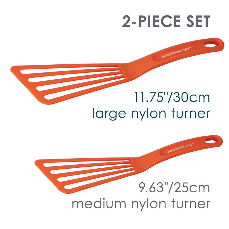 Rachael Ray KitchenTools and Gadgets Nylon Cooking Utensils / Spatula / Fish Turners - 2 Piece, Red - Image 2
