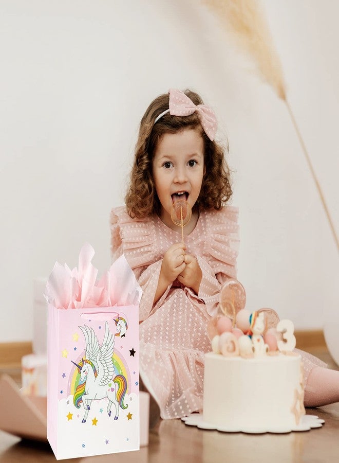 Laidans 13" Large Unicorns Gift Bag for Girls and Kids Birthday Baby Shower with Tissue Paper 1-Pack - Image 5