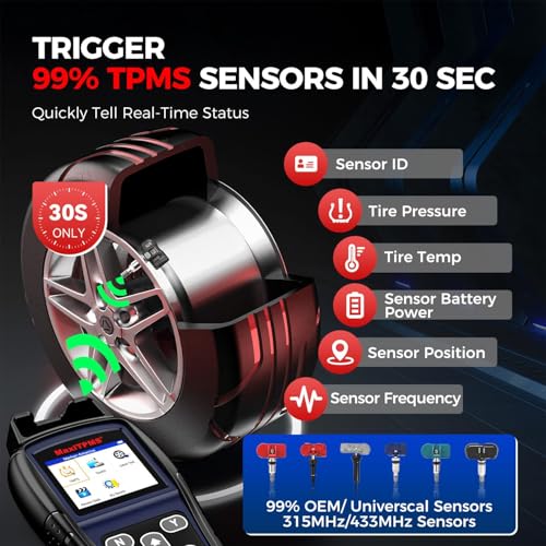 Autel MaxiTPMS TS501 PRO TPMS Programming Tool, Same as TS508, 2025 TPMS Relearn Tool Newer of TS501 TS408S, Activate Relearn 99% Sensors, Program Autel MX-Sensors [315/433MHz], TPMS Reset/Diagnosis - Image 4
