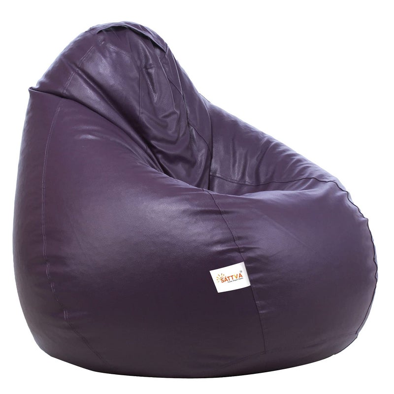 SATTVA Classy.Elegant.Stylish Sattva Classic Teardrop Shape Bean Bag Cover Without Beans XL Size Purple  - Image 4