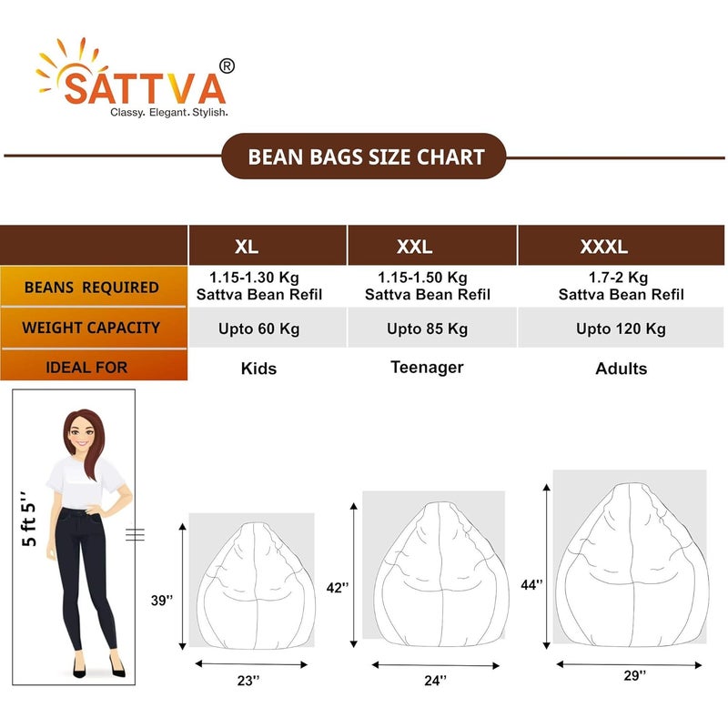 SATTVA Classy.Elegant.Stylish Sattva Classic Teardrop Shape Bean Bag Cover Without Beans XL Size Purple  - Image 2