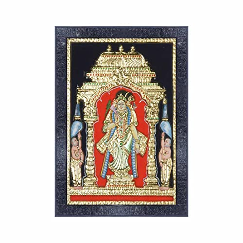 pnf Poster And Frames Classical Tanjore Wooden Photo Frame With Acrylic Sheet | For Living Room, Bedroom | Home Decoration Item | Best Gifting Option (10 * 14inch,Multicolour,Synthetic) 21072 - Image 1