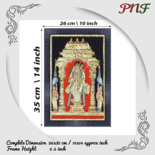 pnf Poster And Frames Classical Tanjore Wooden Photo Frame With Acrylic Sheet | For Living Room, Bedroom | Home Decoration Item | Best Gifting Option (10 * 14inch,Multicolour,Synthetic) 21072 - Image 2