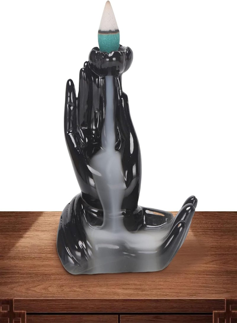 GGOOT Home Decor Incense Holder Waterfall Incense Burner Backflow Incense Holder Ceramic Incense Burner Holder For Office Desk Ornament Hand  - Image 2