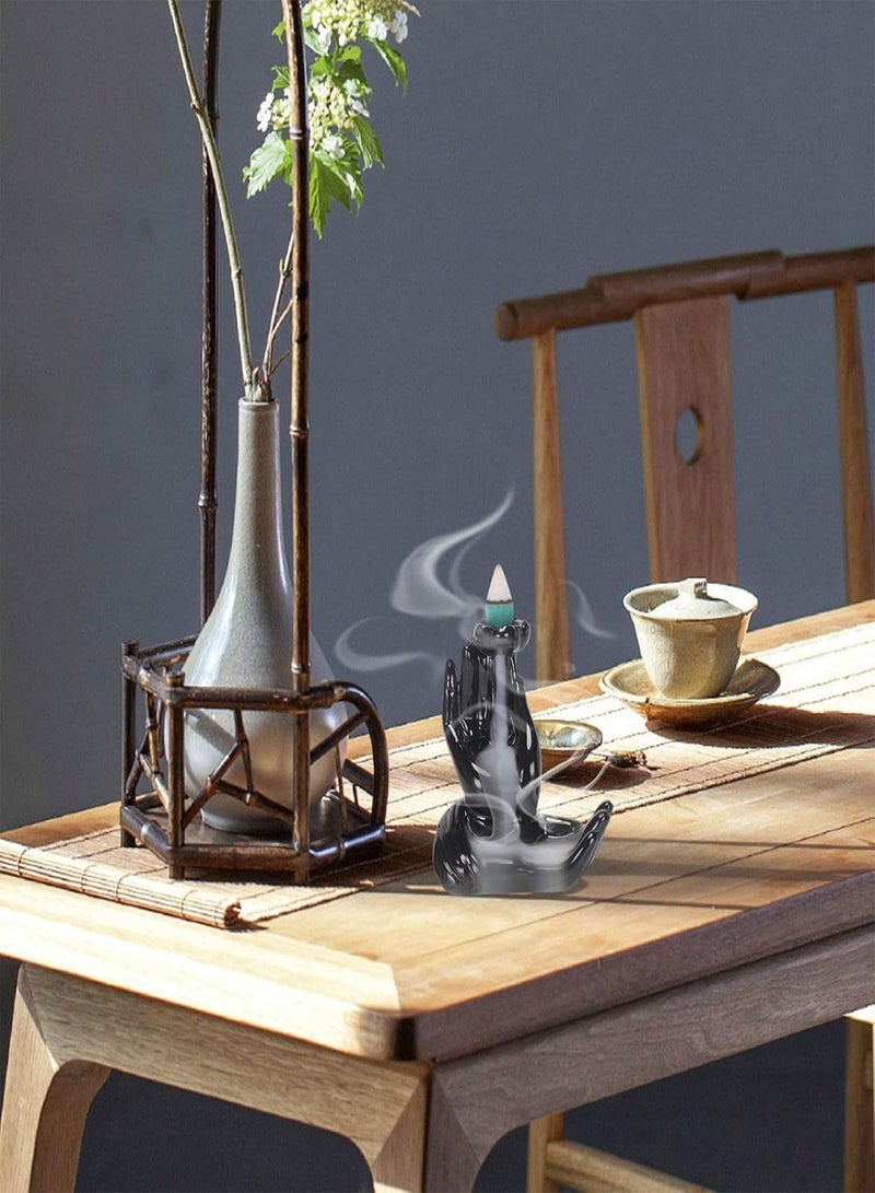 GGOOT Home Decor Incense Holder Waterfall Incense Burner Backflow Incense Holder Ceramic Incense Burner Holder For Office Desk Ornament Hand  - Image 5