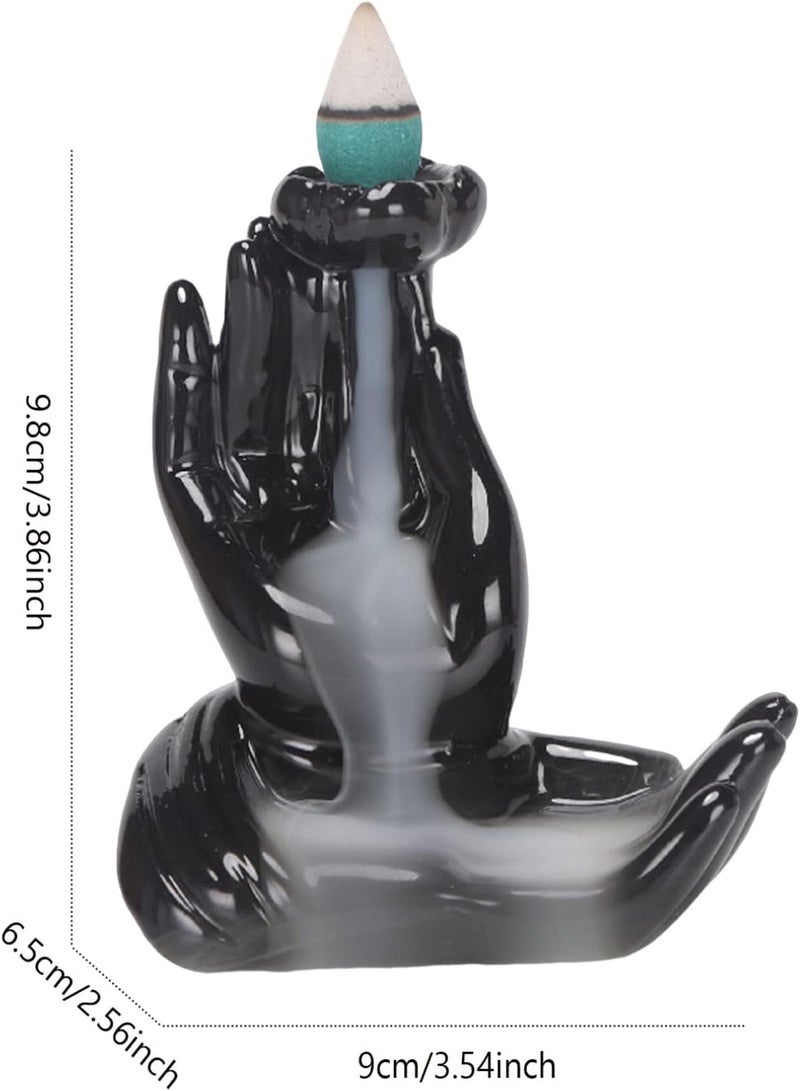 GGOOT Home Decor Incense Holder Waterfall Incense Burner Backflow Incense Holder Ceramic Incense Burner Holder For Office Desk Ornament Hand  - Image 4