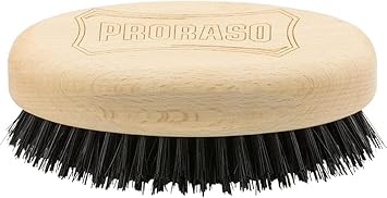 proraso فرشاة لحية بروراسو العسكرية لتصفيف الشعر واللحية للرجال بمقبض خشبي وشعيرات هدية مثالية للعناية باللحية - Image 1