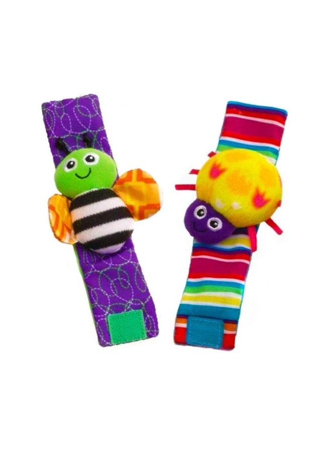 Hugifts 4‑Pack Baby Wrist Rattle & Foot Finder Socks Set, Cartoon Insect Infant Sensory Educational Toys for 3‑12 Months Newborn - Image 4