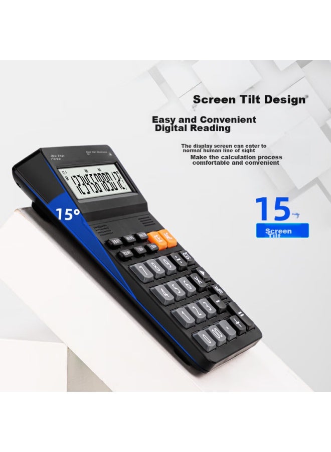 ديلي Deli 12-digit Financial Supermarket Universal Voice Calculator, Desktop Voice Calculator, Student/office Mental Math, Black 1502 - Image 2