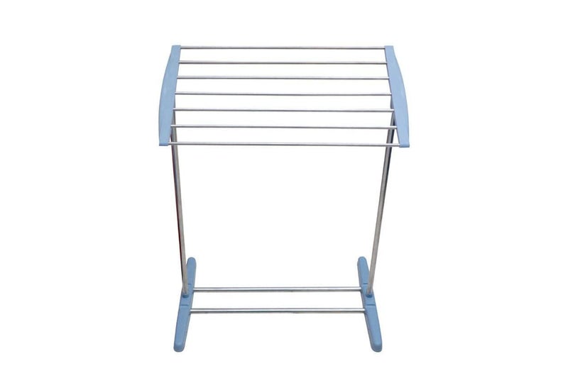 GLOWICK GLOWICK Modern Stainless Steel Foldable Cloth Dryer Stand Double Rack Cloth Stands for Drying Clothes MultiFunctional Mobile Foldable Balcony Towel Stand Indoor and Outdoor Drying Holder 1Pcs  - Image 2