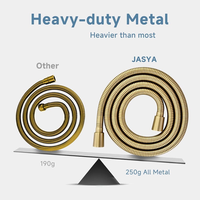 JASYA Shower Hose Extra Long 304 Stainless Steel Handheld Showerhead Hoses,Anti Winding Interface,With Brass Insert And Nut-durable ＆ Flexible Rv Shower Hose Replacement (Gold, 23 Inches) - Image 5