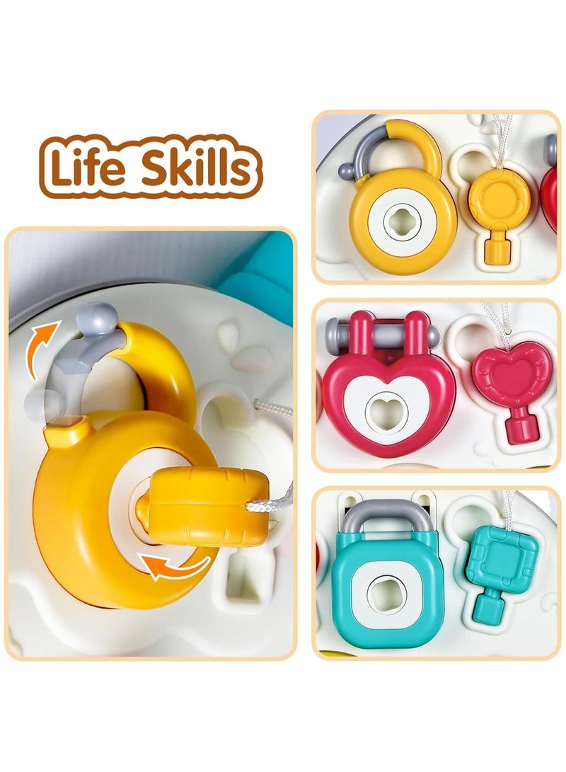 Soofam Toddler Busy Board Toys, 9 in 1 Sensory Montessori Baby Toy with Music & Light, Kids Fine Motor Skill Preschool Educational Birthday Gift - Image 2