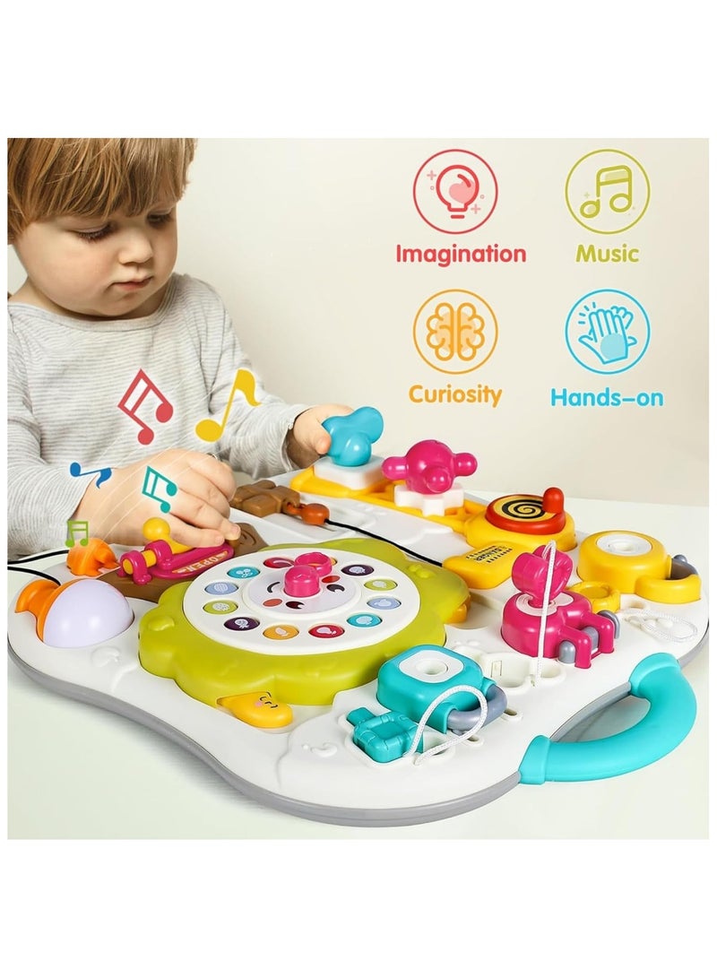 Soofam Toddler Busy Board Toys, 9 in 1 Sensory Montessori Baby Toy with Music & Light, Kids Fine Motor Skill Preschool Educational Birthday Gift - Image 3