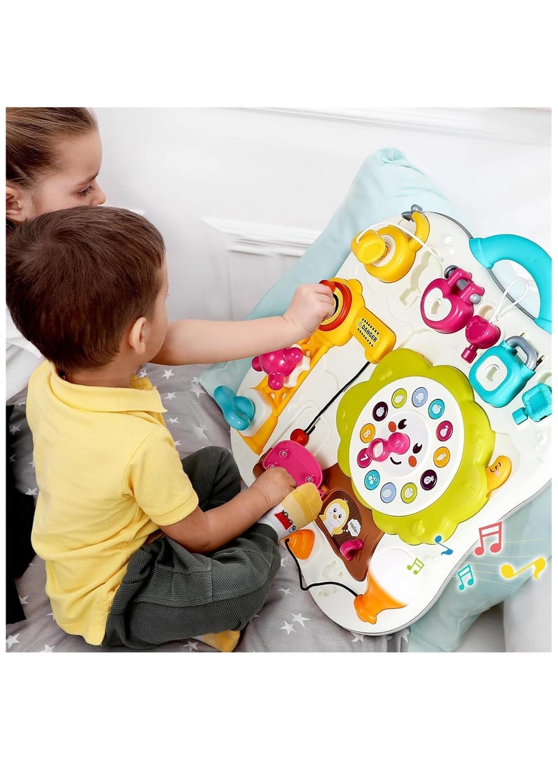 Soofam Toddler Busy Board Toys, 9 in 1 Sensory Montessori Baby Toy with Music & Light, Kids Fine Motor Skill Preschool Educational Birthday Gift - Image 4
