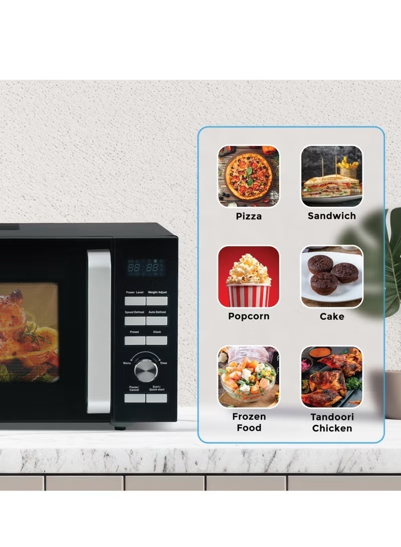 اس بي جي فرن ميكروويف رقمي SPJ سعة ٢٥ لترًا مع شواية - قوة ٩٠٠ واط | ٦ مستويات طاقة | مؤقت ٩٥ دقيقة | قفل أمان للأطفال | شاشة LED | تحكم باللمس سهل الاستخدام | MWBLU-25L004 | أسود | ضمان لمدة عام - Image 2