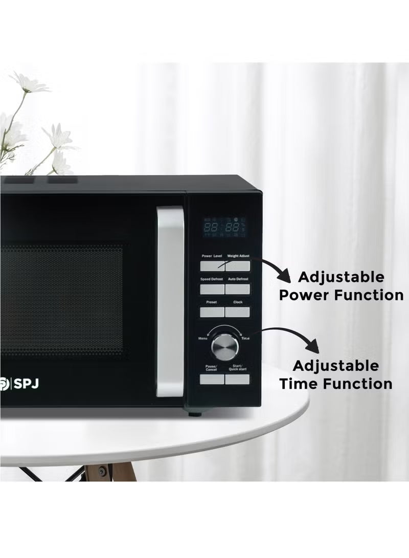 اس بي جي فرن ميكروويف رقمي SPJ سعة ٢٥ لترًا مع شواية - قوة ٩٠٠ واط | ٦ مستويات طاقة | مؤقت ٩٥ دقيقة | قفل أمان للأطفال | شاشة LED | تحكم باللمس سهل الاستخدام | MWBLU-25L004 | أسود | ضمان لمدة عام - Image 5