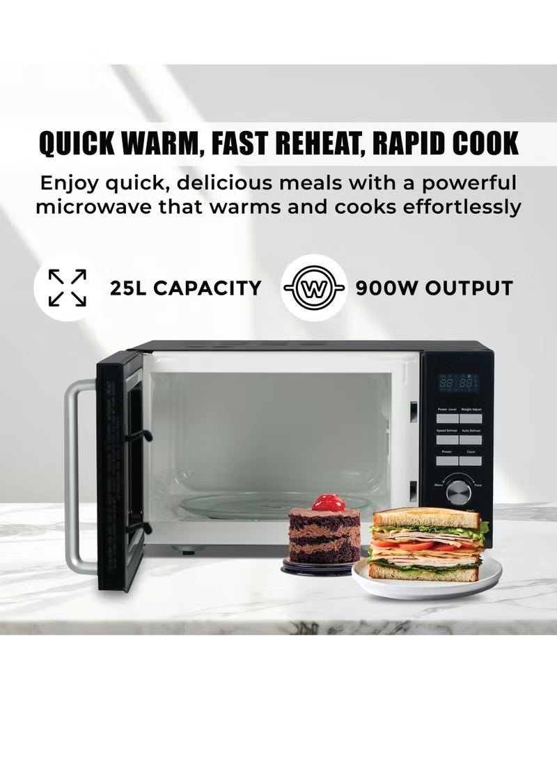 اس بي جي فرن ميكروويف رقمي SPJ سعة ٢٥ لترًا مع شواية - قوة ٩٠٠ واط | ٦ مستويات طاقة | مؤقت ٩٥ دقيقة | قفل أمان للأطفال | شاشة LED | تحكم باللمس سهل الاستخدام | MWBLU-25L004 | أسود | ضمان لمدة عام - Image 3
