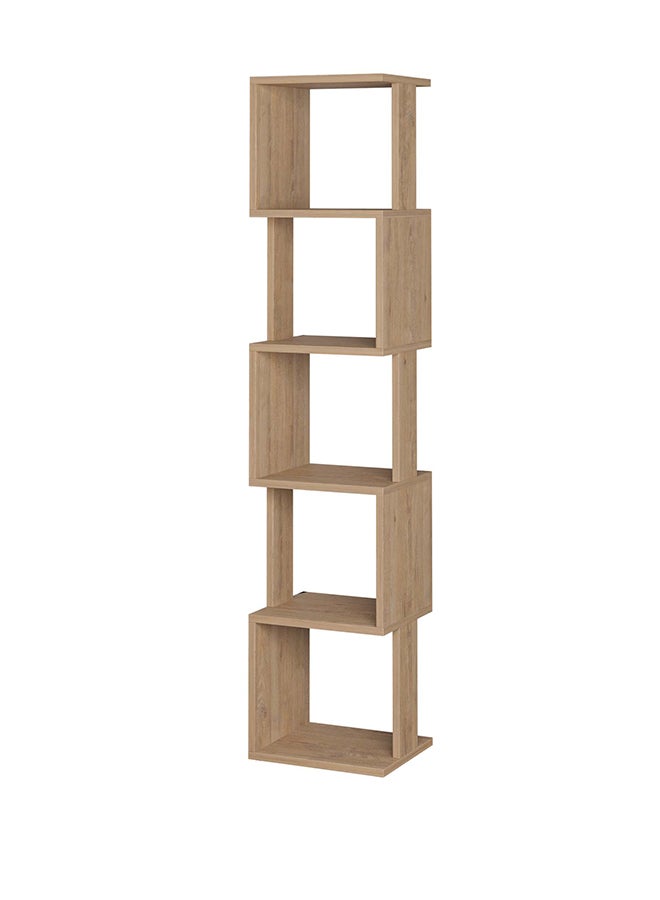 Mourah Home Piri Corner Bookcase Modern Book Shelf Cabinet s Tier Multi Storage Bookshelf Rack Display Unit For Bedroom Living Room  30X161X35Cm  30X161X35Cm Oak - Image 4