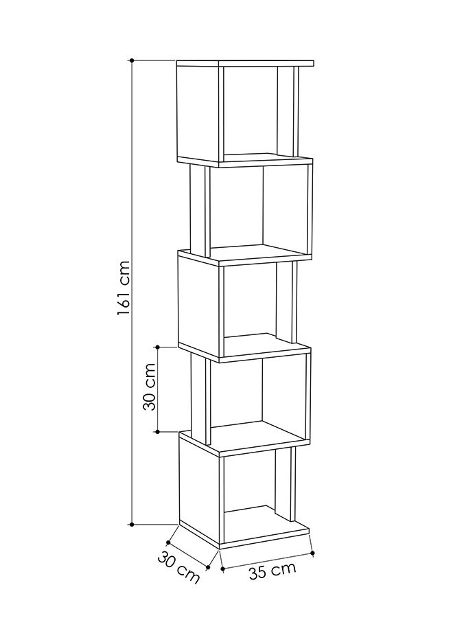 Mourah Home Piri Corner Bookcase Modern Book Shelf Cabinet s Tier Multi Storage Bookshelf Rack Display Unit For Bedroom Living Room  30X161X35Cm  30X161X35Cm Oak - Image 5