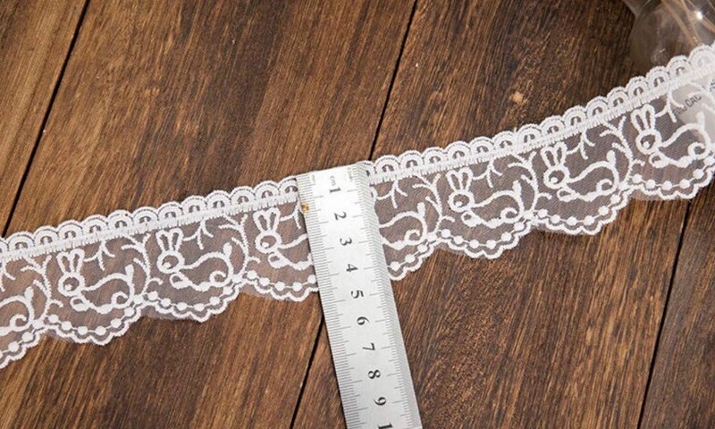 Sourcemall Lace Trim Ribbon, Delicate Rabbit-Like Ribbon for Wedding/Bridal Decoration, DIY Craft Sewing, Home Decoration, 15 Yards - Image 4