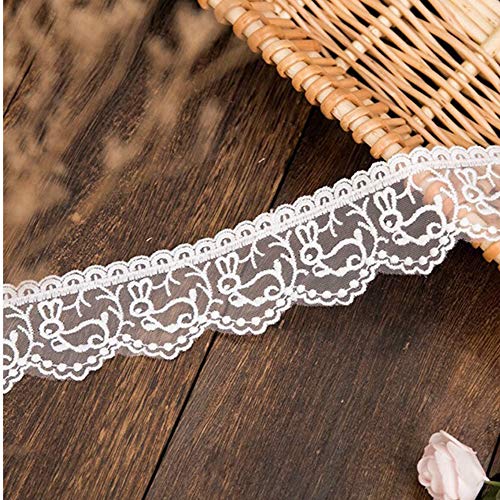 Sourcemall Lace Trim Ribbon, Delicate Rabbit-Like Ribbon for Wedding/Bridal Decoration, DIY Craft Sewing, Home Decoration, 15 Yards - Image 3