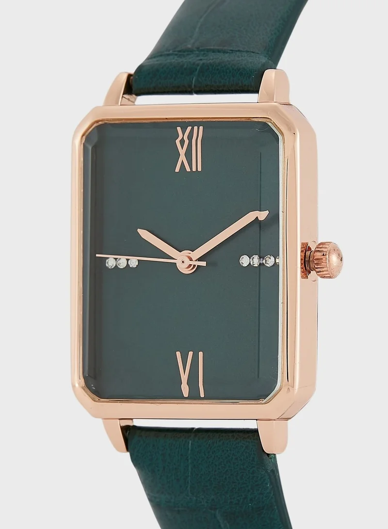 ELLA Croc Strap Rectangle Watch