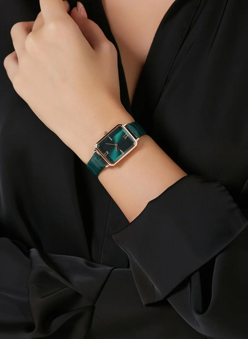 ELLA Croc Strap Rectangle Watch