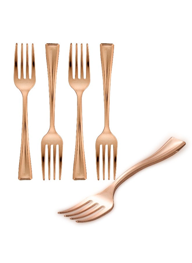 Restaurantware شوكة صغيرة 4 بوصة، 500 شوكة صغيرة قابلة للتصرف - قوية، تتناسب مع المقبلات، الحلويات، أو العينات، شوكات المقبلات البلاستيكية باللون الوردي الذهبي، للحفلات، الزفاف، أو خدمات الطعام - Image 2