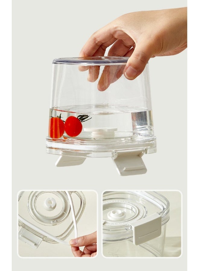 Electric Vacuum Sealing Container Set Food Fresh Keeping Storage Box Kitchen Refrigerator Organization Kit 4-Piece Multi-Size Set Includes 460ml/700ml/1300ml/1800ml Vacuum Canisters And Electric Air Pump One-on Vacuum Moisture Proof Anti-Oxidation Freshness Single Exhaust Valve Lock Freshness Silicone Seal Leak Proof Withstand Cold -20℃ Stackable - Image 2