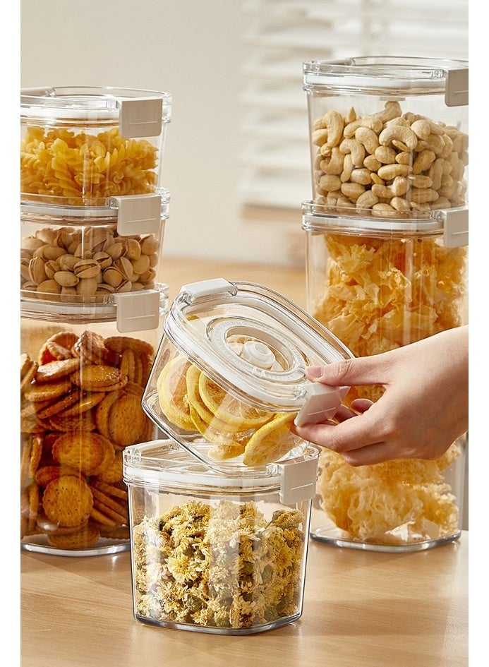 Electric Vacuum Sealing Container Set Food Fresh Keeping Storage Box Kitchen Refrigerator Organization Kit 4-Piece Multi-Size Set Includes 460ml/700ml/1300ml/1800ml Vacuum Canisters And Electric Air Pump One-on Vacuum Moisture Proof Anti-Oxidation Freshness Single Exhaust Valve Lock Freshness Silicone Seal Leak Proof Withstand Cold -20℃ Stackable - Image 4