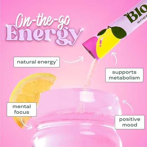 Bloom Nutrition Energy Drink Powder Packets, Sugar Free Energy Drink Mix with L-Theanine, B Vitamins & Natural Caffeine, On the Go Powder Sticks for Natural Energy, 10 Calories (10 Pouches (Pack of 1), Raspberry Lemonade) - Image 3