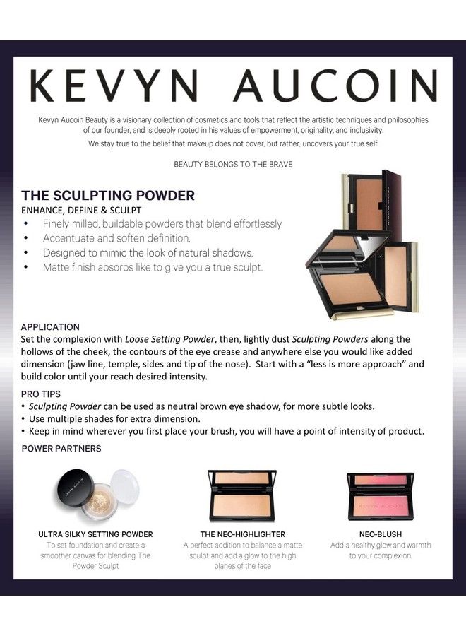 Kevyn Aucoin The Sculpting Contour Powder Deep: Easy Use Sheer Matte Natural Finish. Enhances Defines Creates Natural Shading. Makeup Artist Go To. Sculpt Face Cheekbones Chin Neck Nose. - Image 5