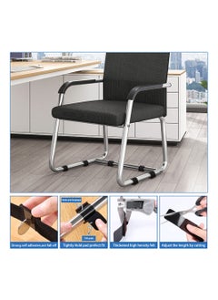 KASTWAVE 30 Pcs Felt Furniture Pads with Hook and Loop Fasteners for Sled Chair, Wrap-Around Felt Floor Savers, Fits Most Chair Rails, Protect Hardwood Floors, Prevent Scratches and Reduce Noise  - Image 3