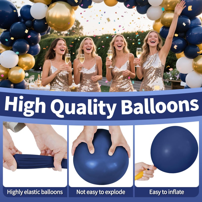 KAWKALSH Navy Blue Balloon 110pcs, 12 Inch Thickened Latex Party Balloons Helium Bright Color for Birthday Baby Shower Wedding Party Supplies Arch Garland Decoration - Image 4