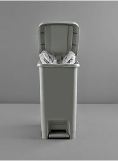 dunya Slim Dustbin With Pedal Plastic 25 Liter -Beige  - Image 2