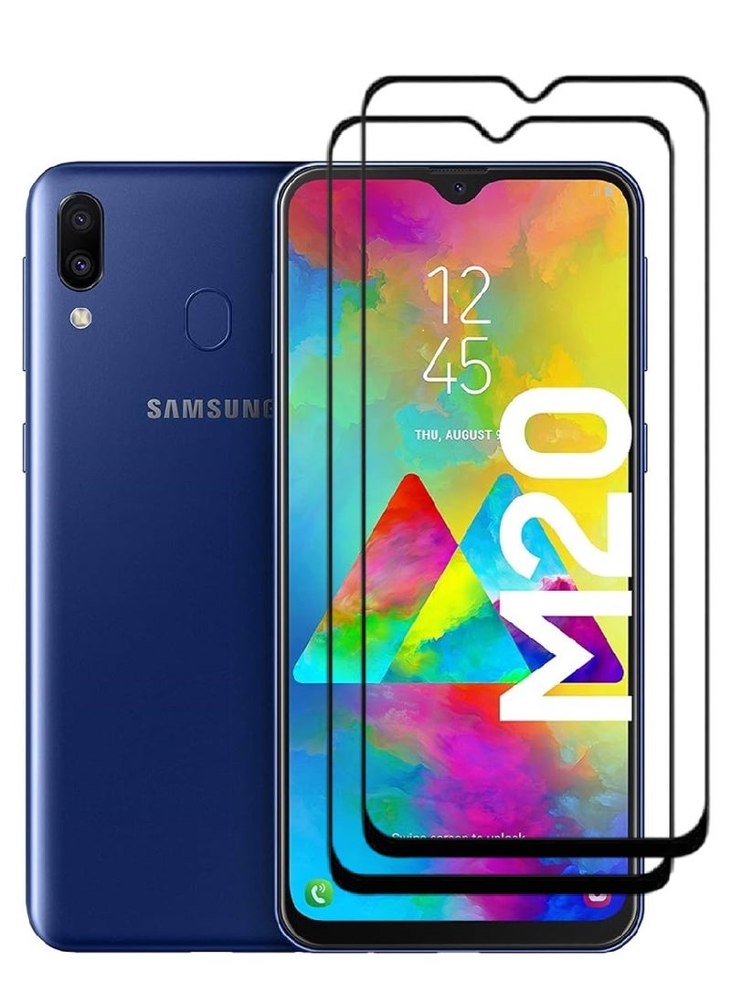 AINA 2 Pieces Tempered Glass Screen Protector 5D Designed For Samsung Galaxy M20 Full Glue Edge to Edge Full Screen Coverage And Bubble Free - Image 1