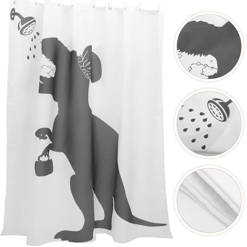 2pcs Dinosaur Shower Curtain Practical Bathroom Partition Curtain - Image 3