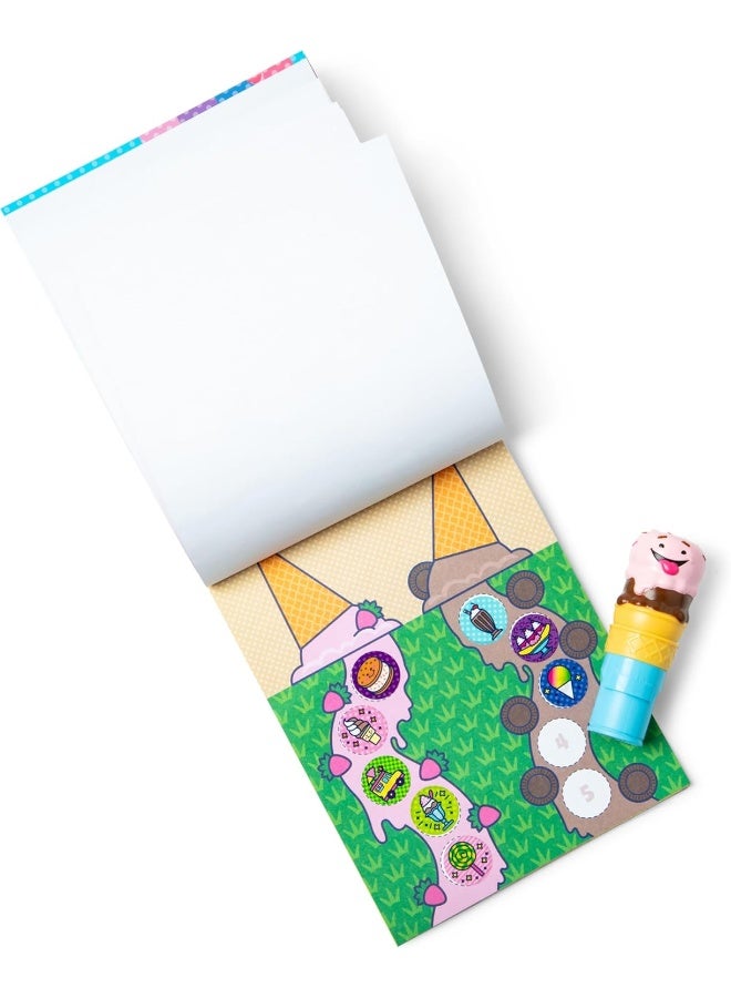 Melissa & Doug Sticker WOW! Sticker Stamper & Activity Pad - Ice Cream – 300+ Stickers, Self-Inking Stamper & 24 Activity Pages – Mess-Free Creative Fun for Kids – Ages 3+ | MD50136 - Image 4