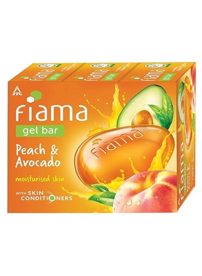Fiama Gel Bar Blackcurrant and Bearberry for radiant glowing skin 125 g soap (Pack of 3) & Fiama Gel Bar Peach and Avocado for moisturized skin 125 g soap (Pack of 3) - Image 4