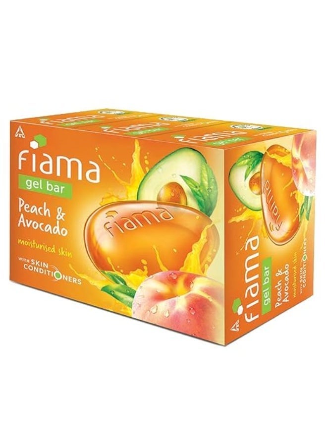 Fiama Gel Bar Blackcurrant and Bearberry for radiant glowing skin 125 g soap (Pack of 3) & Fiama Gel Bar Peach and Avocado for moisturized skin 125 g soap (Pack of 3) - Image 3