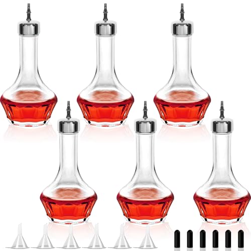 LINALL Bitters Bottle Set of 6-50ml/1.6oz Glass Dash Bottle with Dasher Top, Professional Bar Tool for Making Cocktails - Image 1