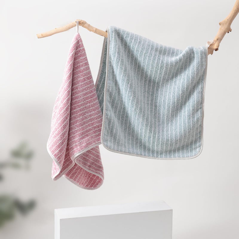 Homestic 2 Piece Hand Towel Set|280 GSM|Gtm & Workout Towels|Super Absorbent & Antibacterial Treatment|Small Size, Travel Friendly (Pink & Green) - Image 1