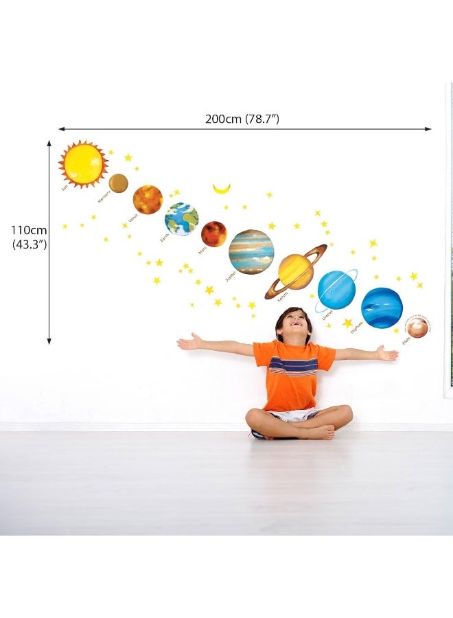 DECOWALL DAT-1307L Planets in The Space(Large) Kids Wall Stickers Decals Peel and Stick Removable for Nursery Bedroom Living Room Art murals Decorations - Image 3
